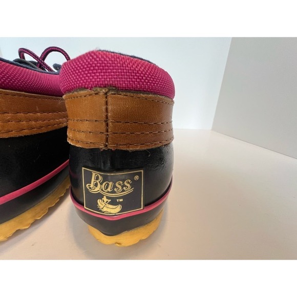Vintage Bass Calgary Duck Snow Rain Ankle Boots w/Thinsulate, Navy/Pink, size 9 - Picture 14 of 16